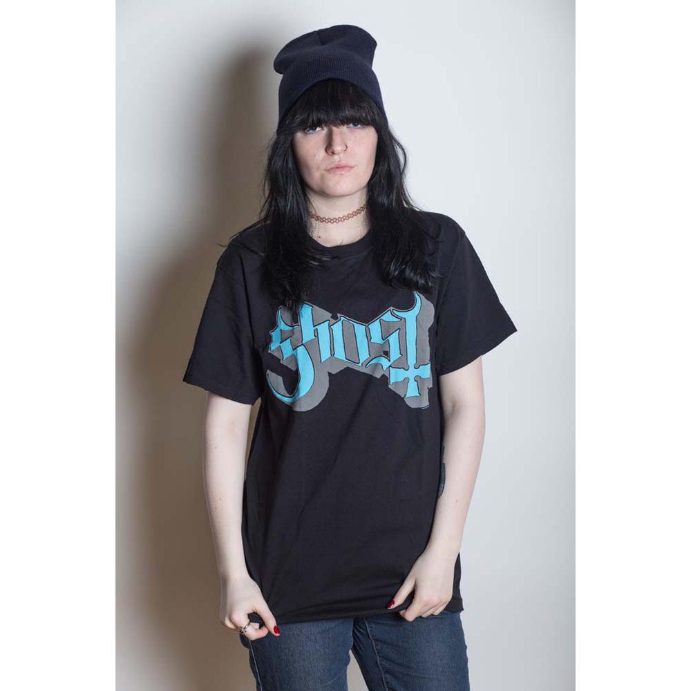 Ghost - Blue/Grey Keyline Logo Herren T-Shirt - Schwarz